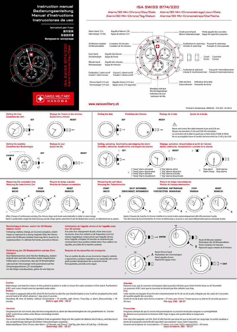 Página 1 del manual Manual de usuario Swiss Military Hanowa Night Rider III