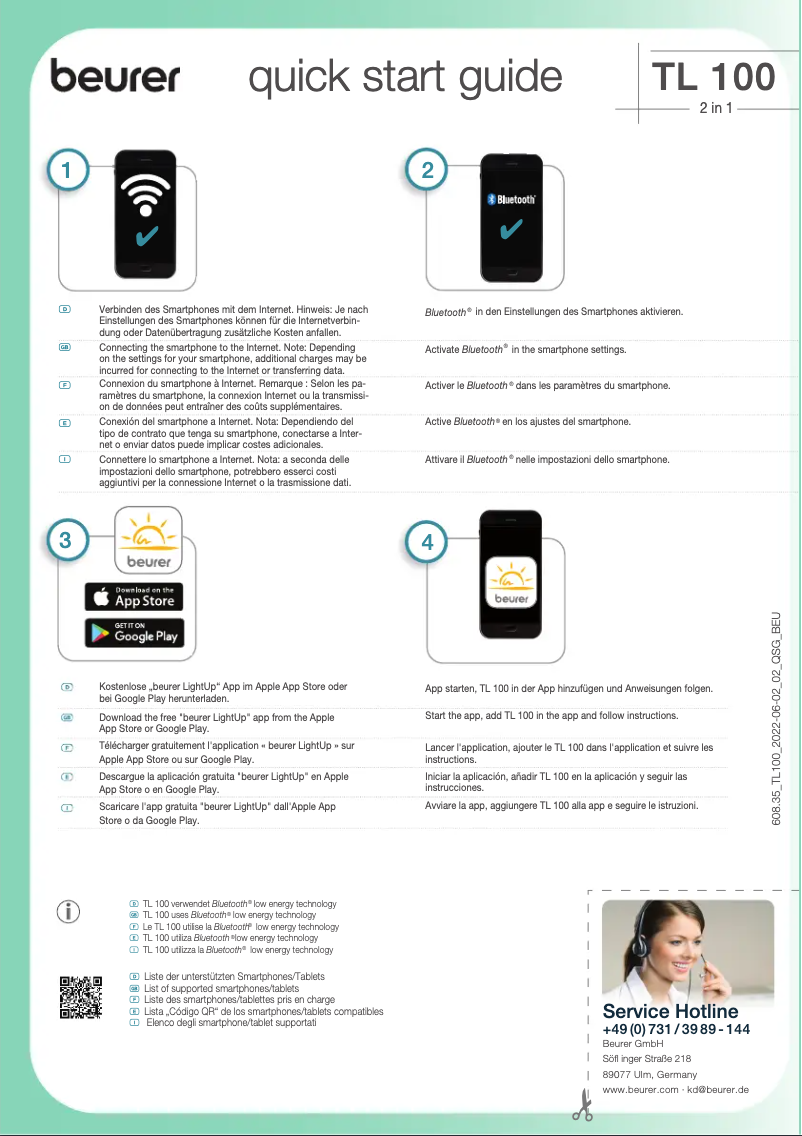 Image de la première page du manuel de l'appareil TL 100