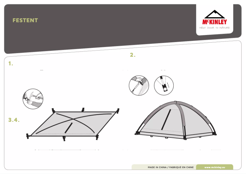 Page 1 de la notice Manuel utilisateur McKinley Festent