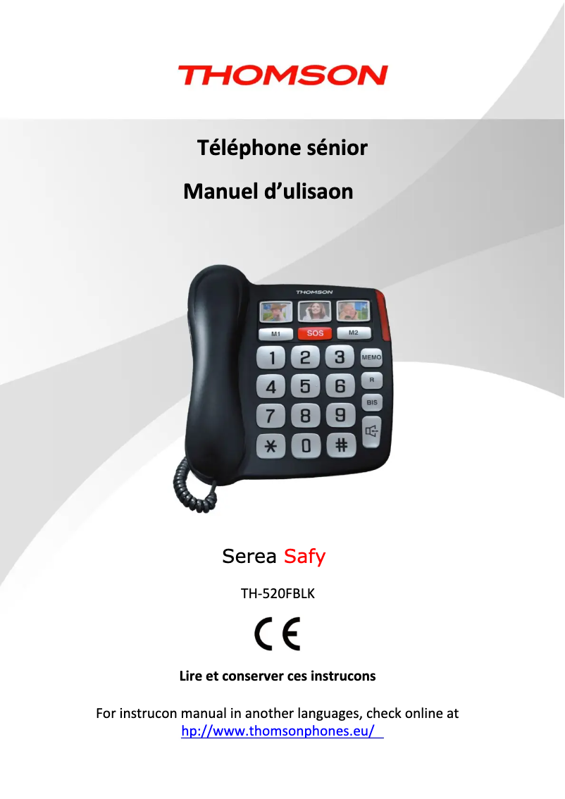 Página 1 del manual Manual de usuario Thomson Serea Safy TH-520