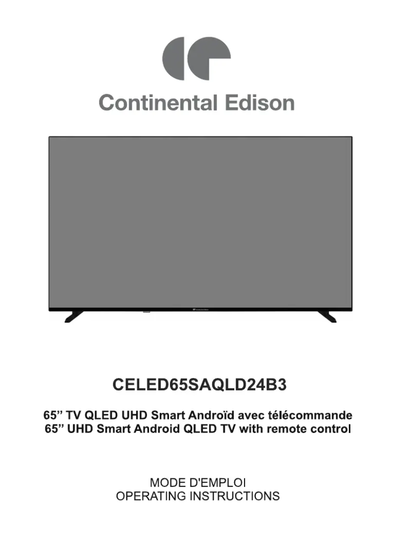 Image de la première page du manuel de l'appareil CELED65SAQLD24B3