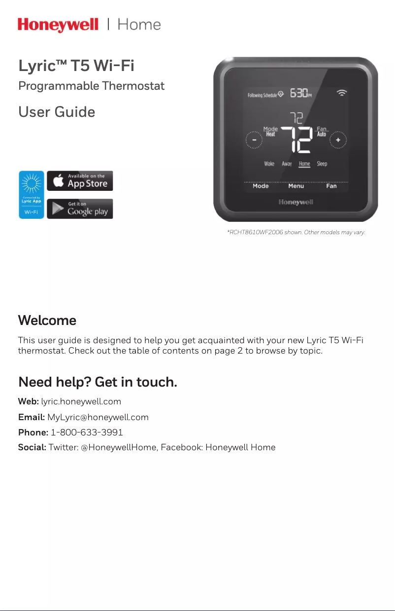 Image de la première page du manuel de l'appareil RCHT8612WF2005/W