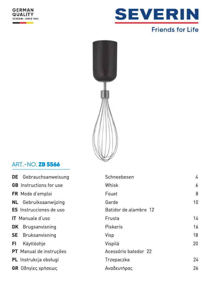 Image de la première page du manuel de l'appareil ZB 5566