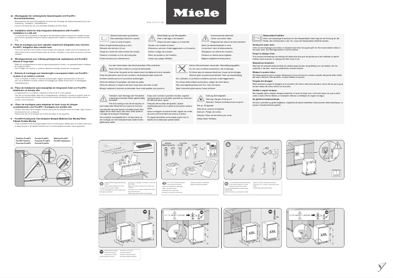 Page 1 de la notice Instructions / montage Miele G 7285 SCVi XXL