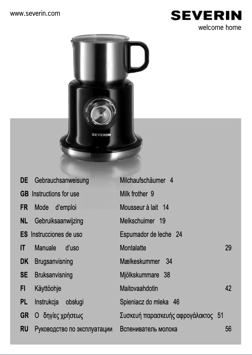 Page 1 de la notice Manuel utilisateur Severin SM 9688