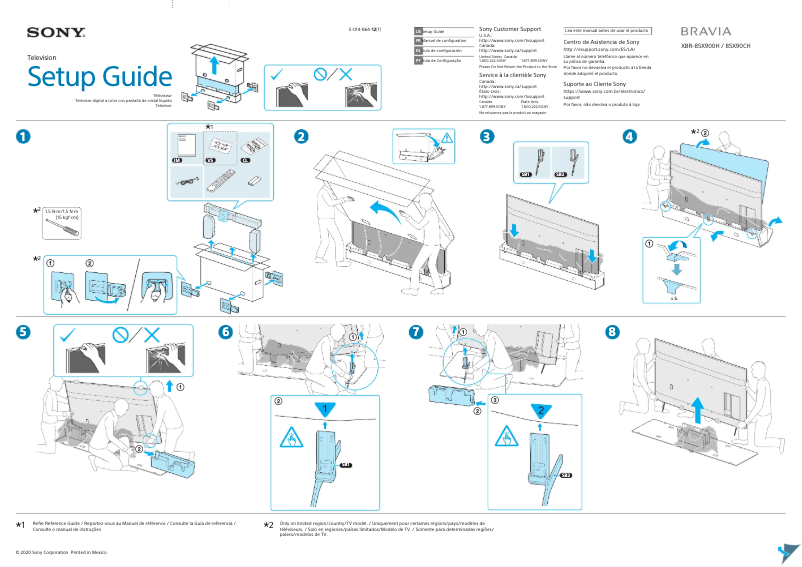 Página 1 del manual Guía de instalación Sony Bravia XBR-85X90CH