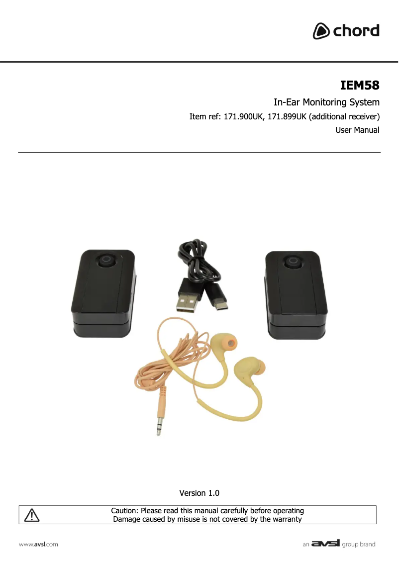 Page 1 de la notice Manuel utilisateur Chord IEM58