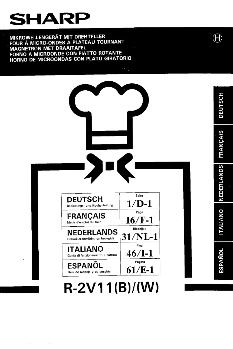 Page n°1 - Manuel utilisateur Sharp R-2V11W
