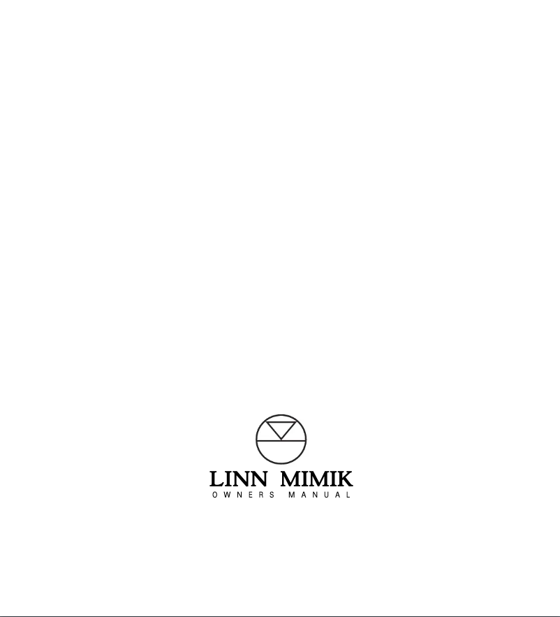 Page n°1 - Manuel utilisateur Linn Mimik