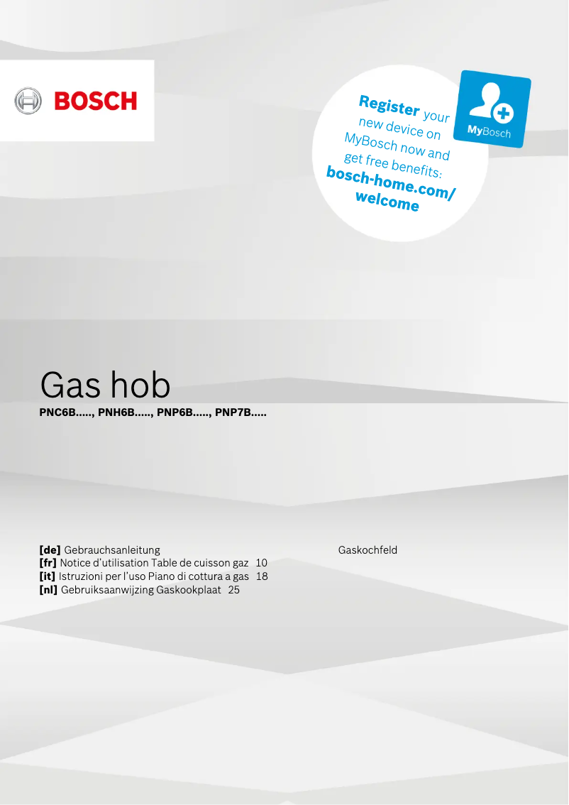 Page 1 de la notice Manuel utilisateur Bosch Serie 4 PNP6B6B90N