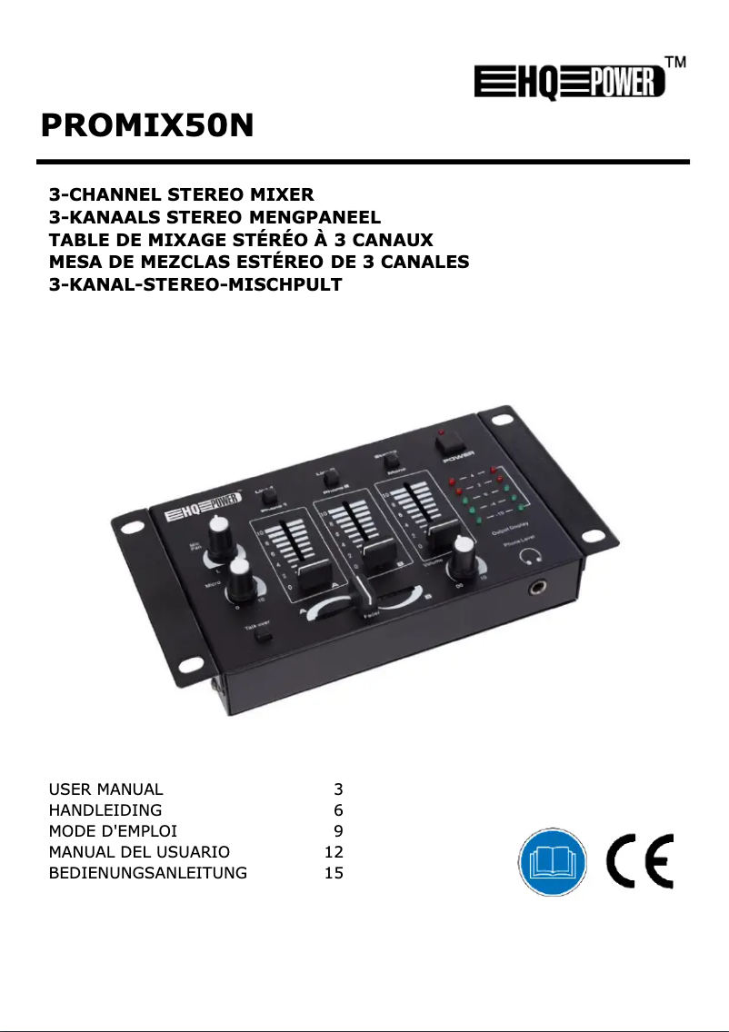 Page n°1 - Manuel utilisateur HQ Power PROMIX50N