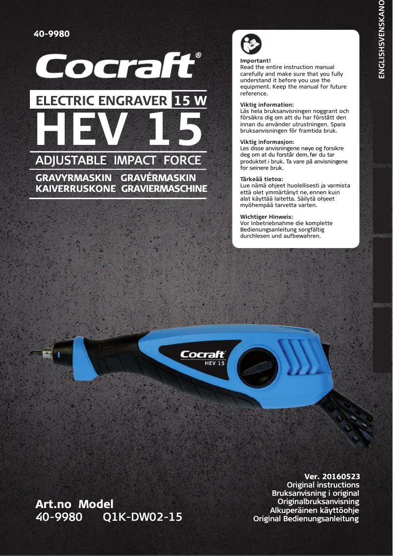 Page n°1 - Manuel utilisateur Cocraft HEV 15