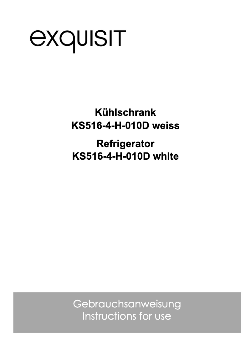 Page 1 de la notice Manuel utilisateur Exquisit KS516-4-H-010D