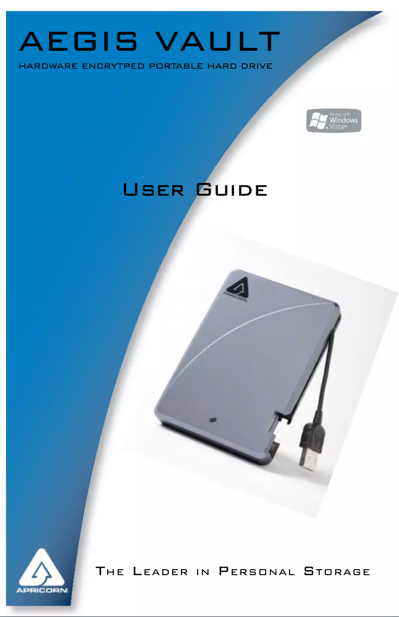 Página 1 del manual Manual de usuario Apricorn Aegis Vault 160GB