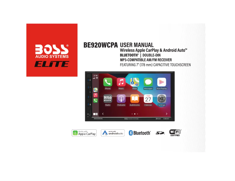 Page 1 de la notice Manuel utilisateur Boss BE920WCPA