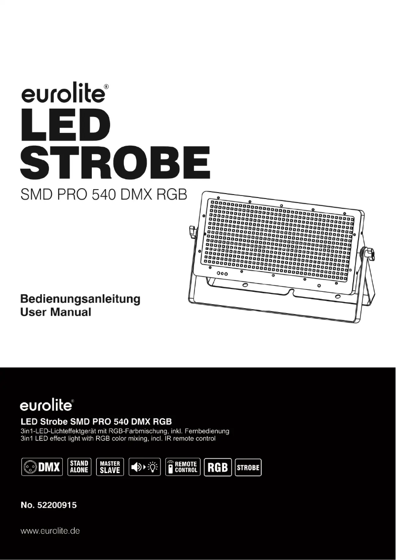 Image de la première page du manuel de l'appareil LED Strobe SMD PRO 540 DMX RGB