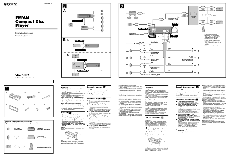 Image de la première page du manuel de l'appareil CDX-R3410