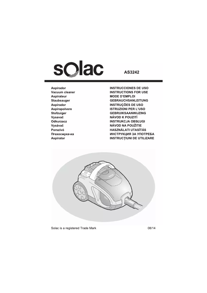 Page n°1 - Manuel utilisateur Solac Apollo Cyclonic A AS3242