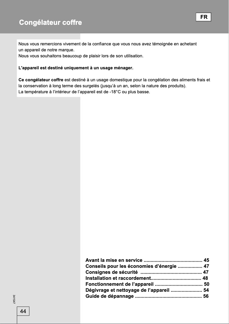 Page n°1 - Manuel utilisateur Gorenje FH401W