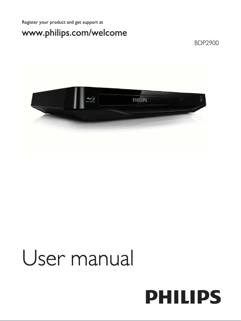 Página 1 del manual Manual de usuario Philips BDP2900X