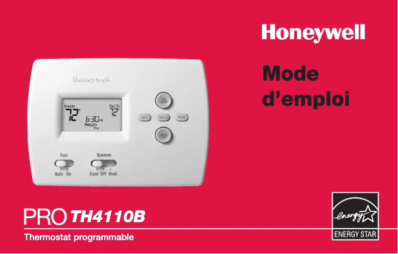 Page n°1 - Manuel utilisateur Honeywell TH4110B