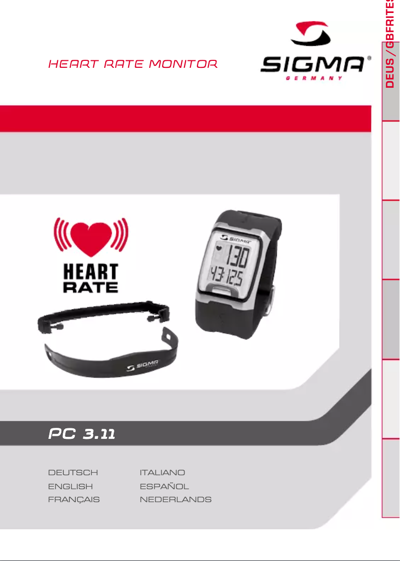 Page 1 de la notice Manuel utilisateur Sigma Sport PC 3.11