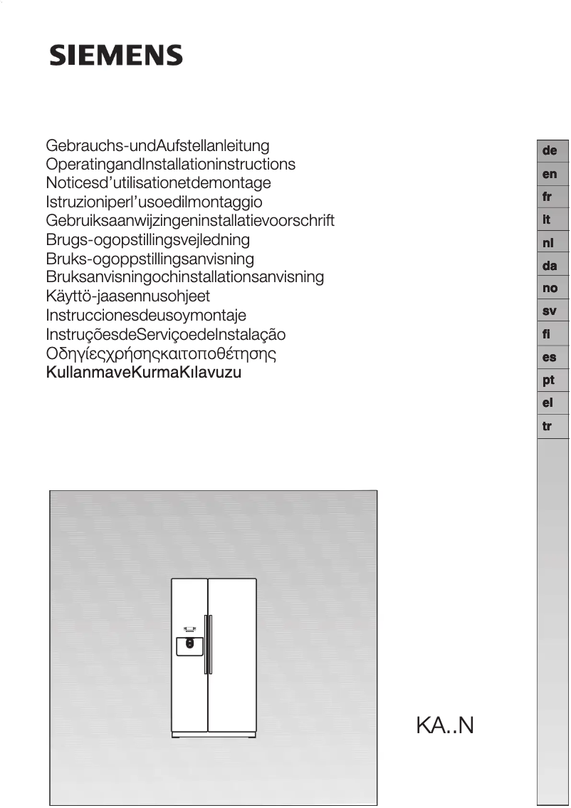 Page n°1 - Manuel utilisateur Siemens KA58NP95