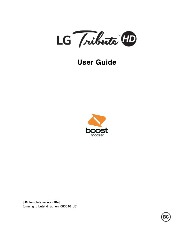 Page 1 de la notice Manuel utilisateur LG Tribute HD