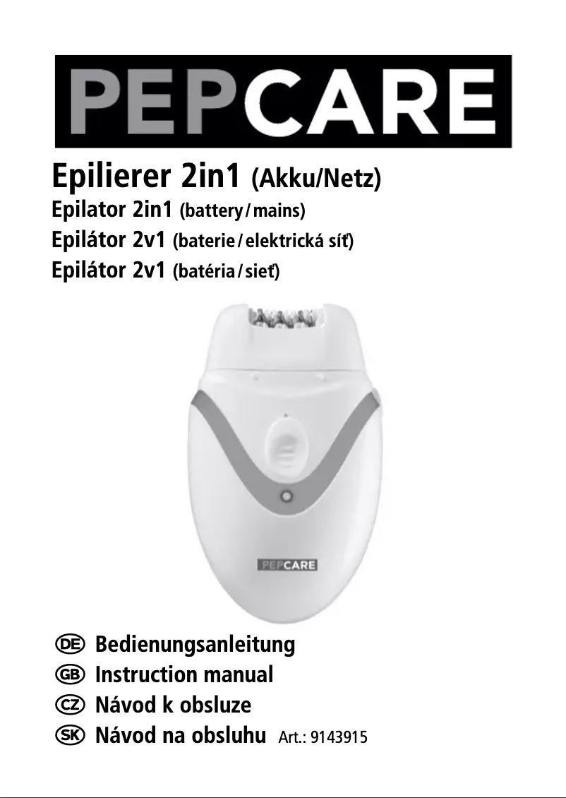 Page 1 de la notice Manuel utilisateur Pepcare 9143915