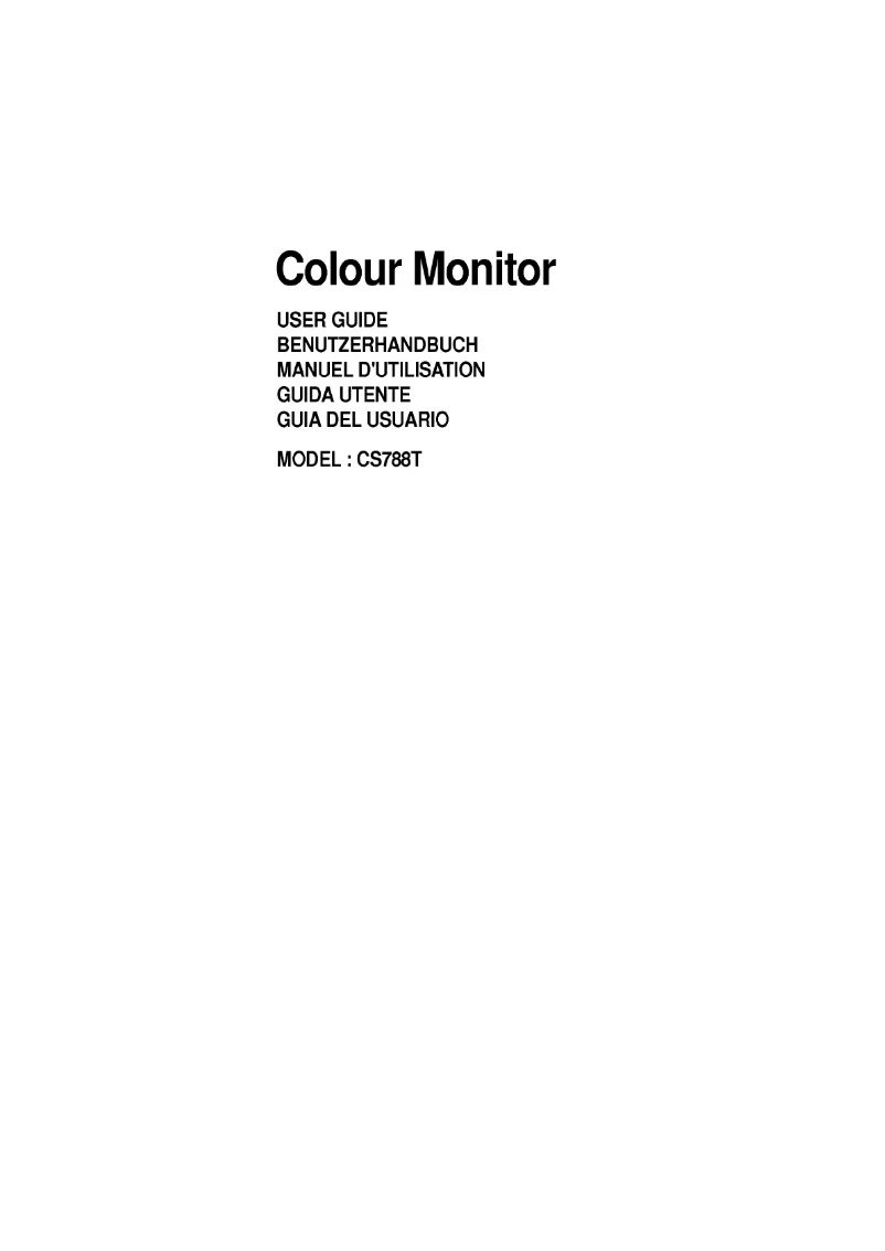 Page 1 of the manual User Manual LG CS788