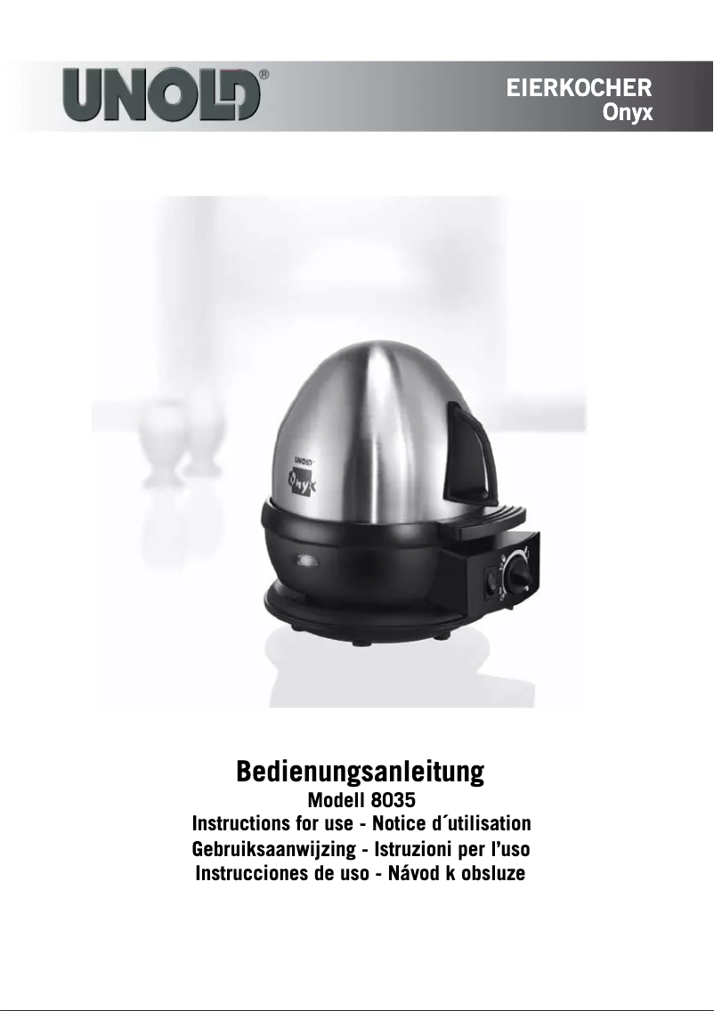 Page 1 de la notice Manuel utilisateur Unold 8025 Onyx