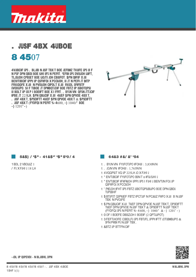 Page 1 de la notice Fiche technique Makita WST07