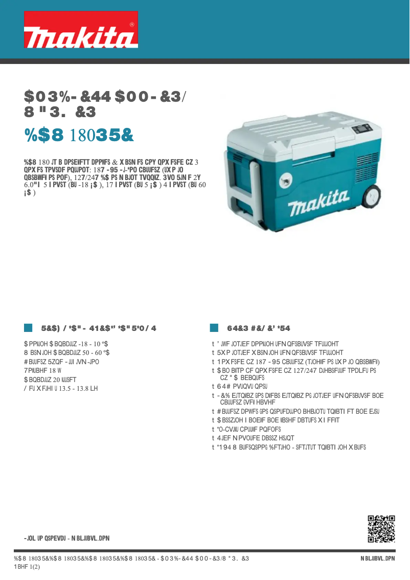 Page n°1 - Fiche technique Makita DCW180RTE