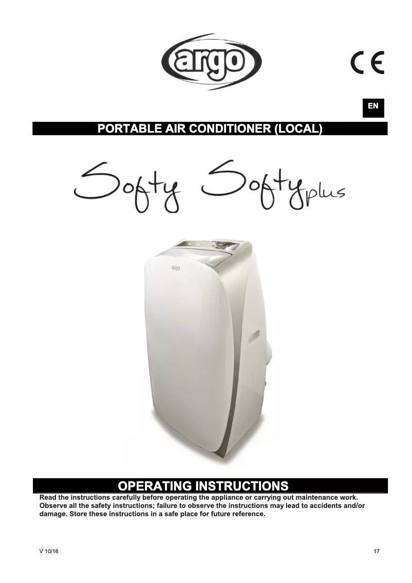 Page n°1 - Manuel utilisateur Argoclima Softy