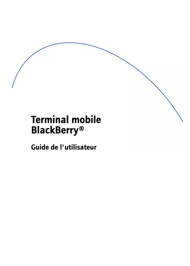 Page n°1 - Manuel utilisateur BlackBerry 6230