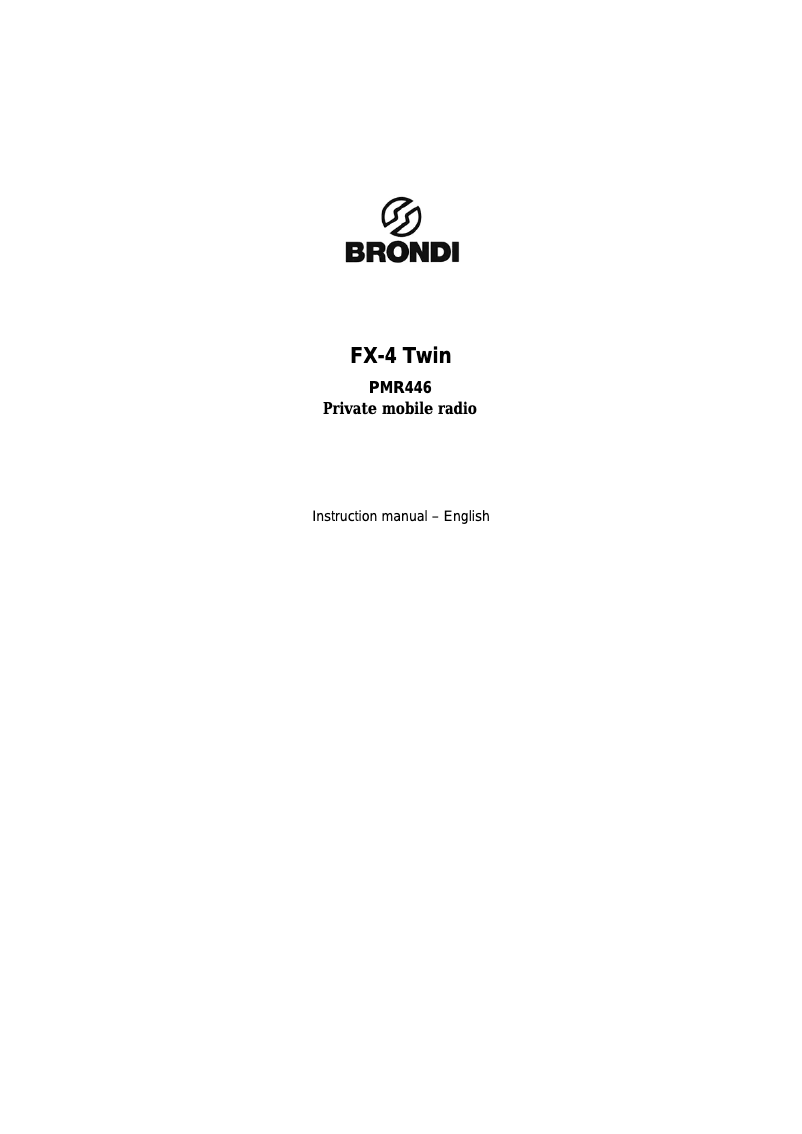 Page n°1 - Manuel utilisateur Brondi FX-400 Twin