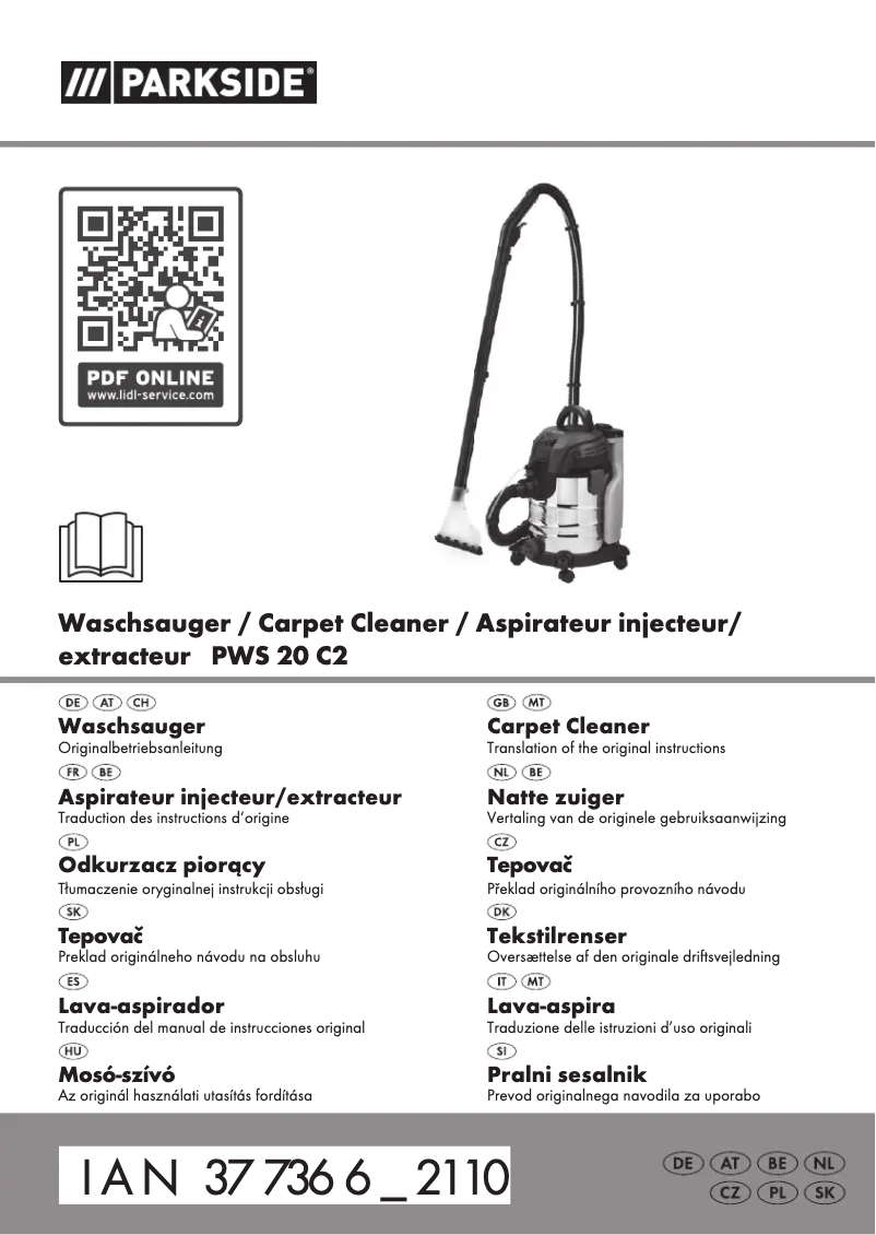 Page n°1 - Manuel utilisateur Parkside PWS 20 B2