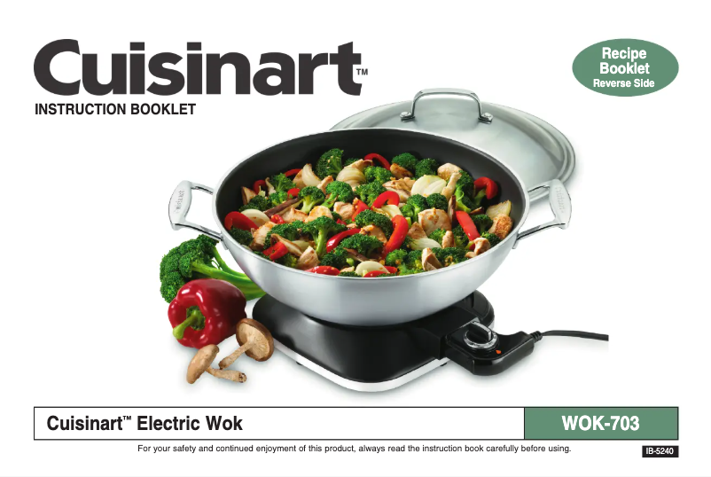Page n°1 - Manuel utilisateur Cuisinart WOK 730