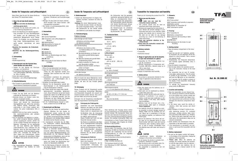 Image de la première page du manuel de l'appareil 30.3900.02