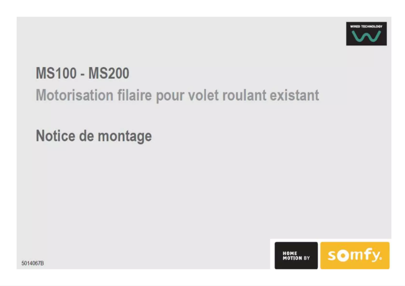 Page 1 de la notice Manuel utilisateur Somfy 2400671