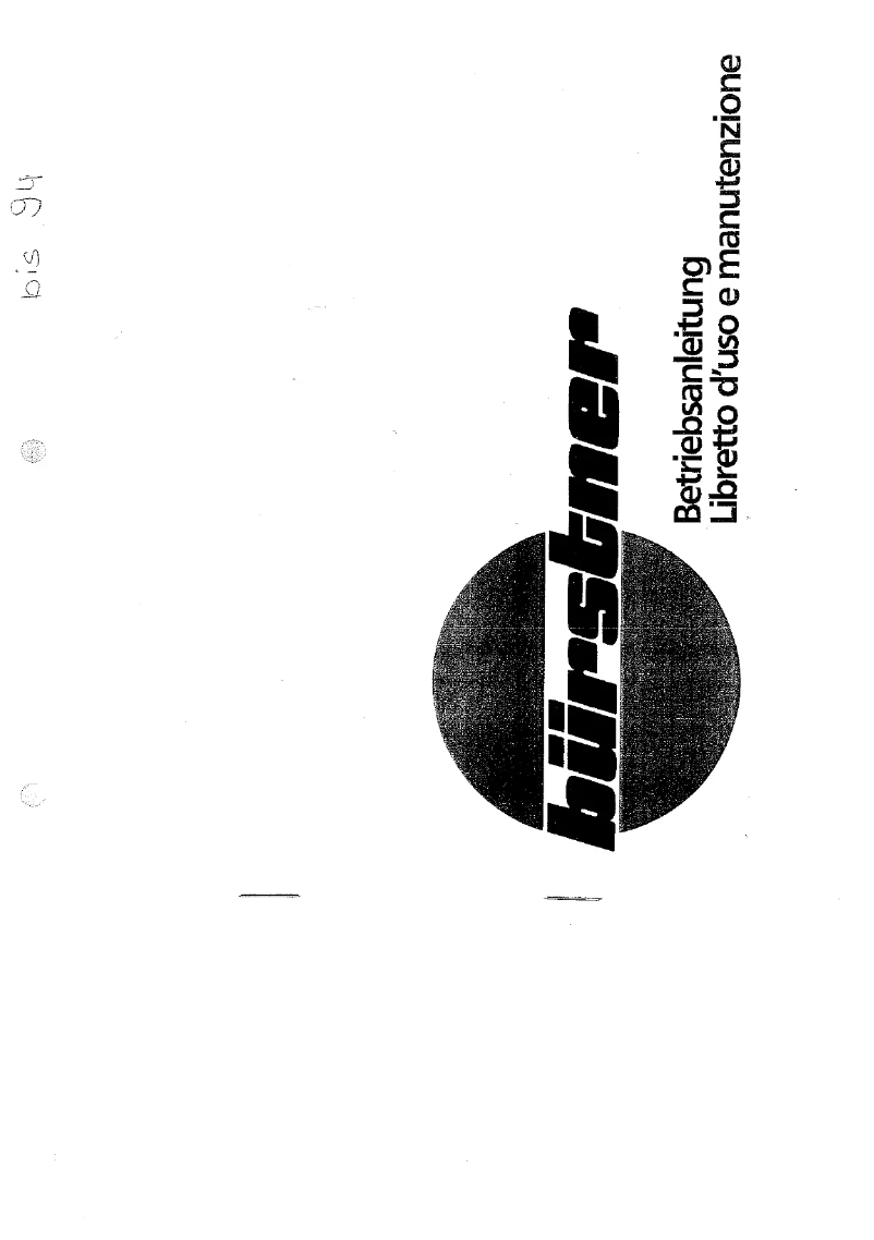 Page n°1 - Manuel utilisateur Bürstner Lux (1987)