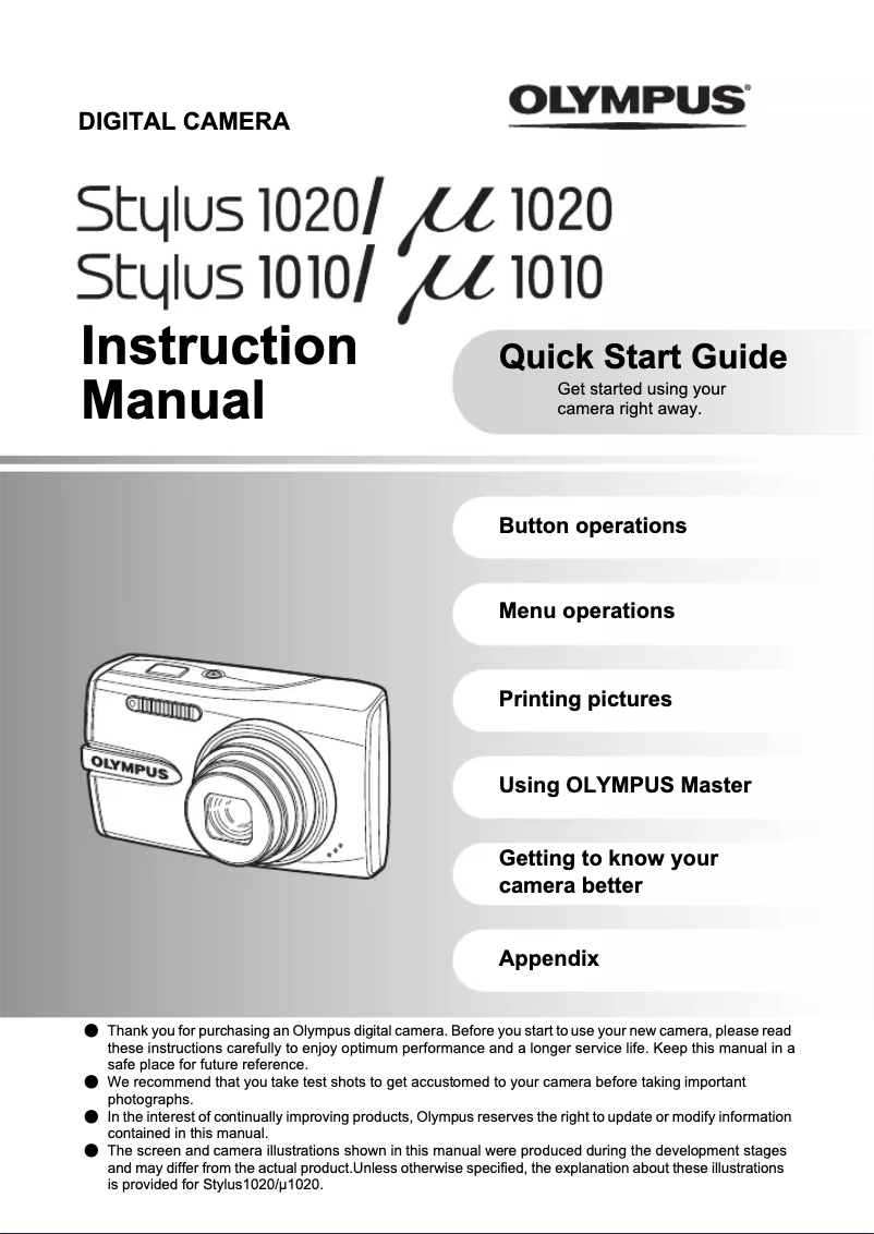 Imagen de la primera página del manual del dispositivo Stylus 1010