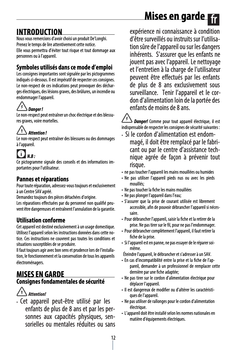 Image de la première page du manuel de l'appareil AC 230