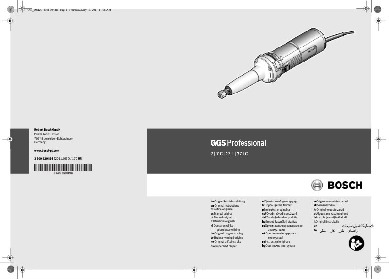 Page n°1 - Manuel utilisateur Bosch GGS 27 LC Professional