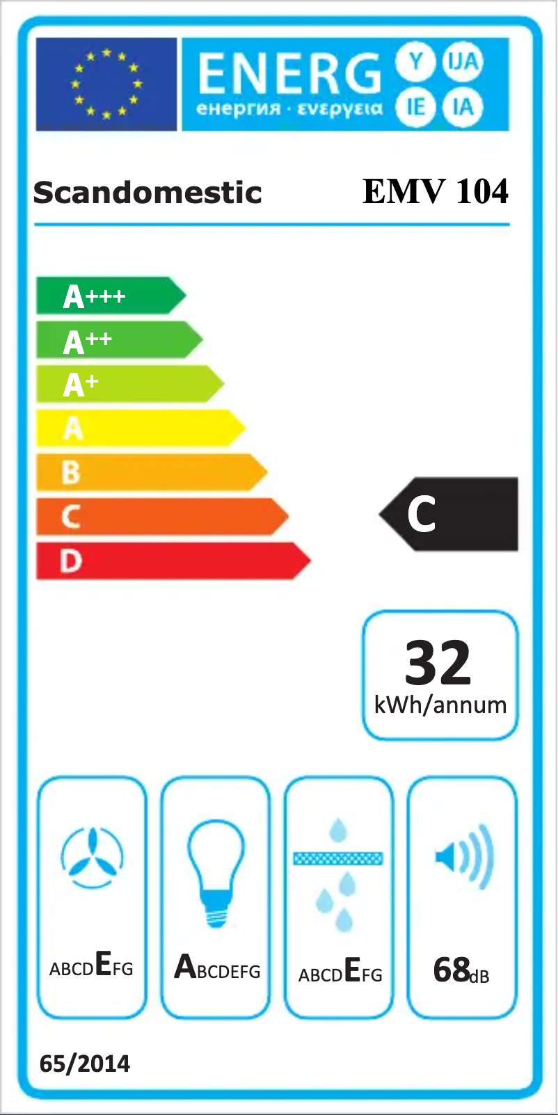 Page n°1 - Label énergétique Scandomestic EMV 104