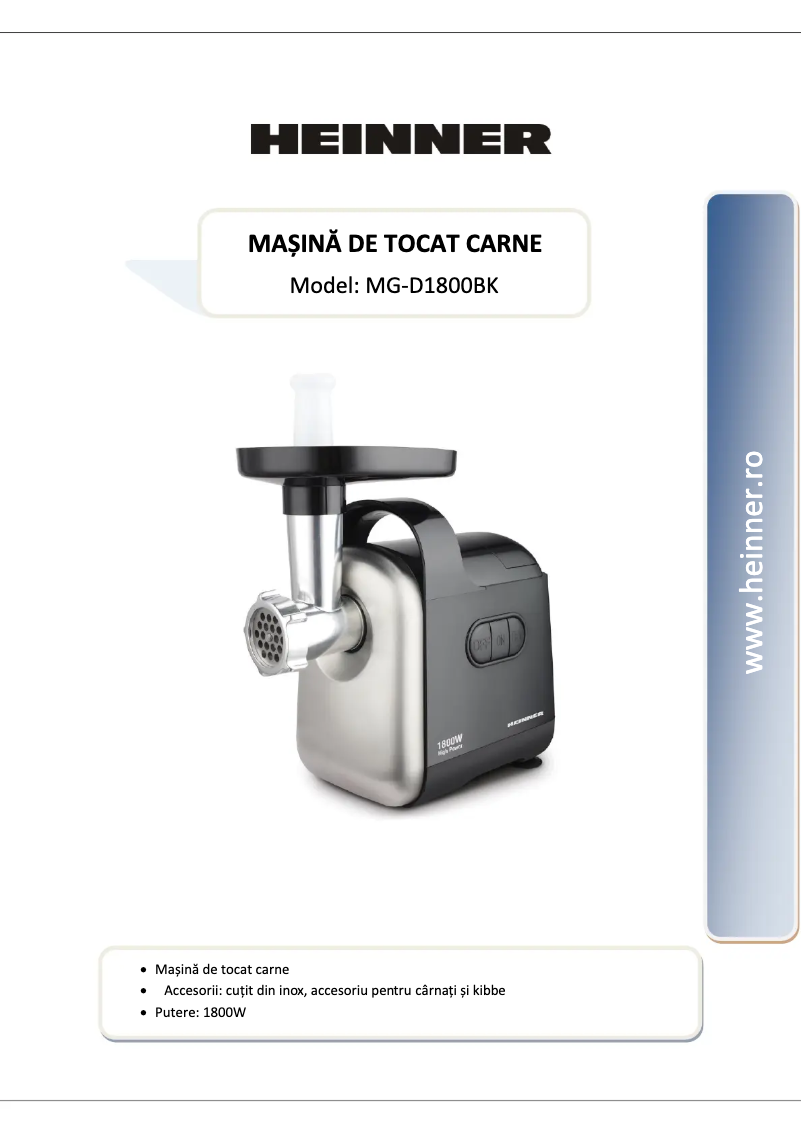 Image de la première page du manuel de l'appareil MG-D1800BK