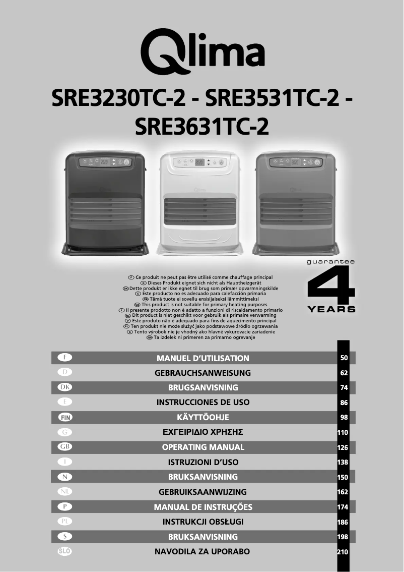 Page 1 de la notice Manuel utilisateur Qlima SRE 3631 TC-2