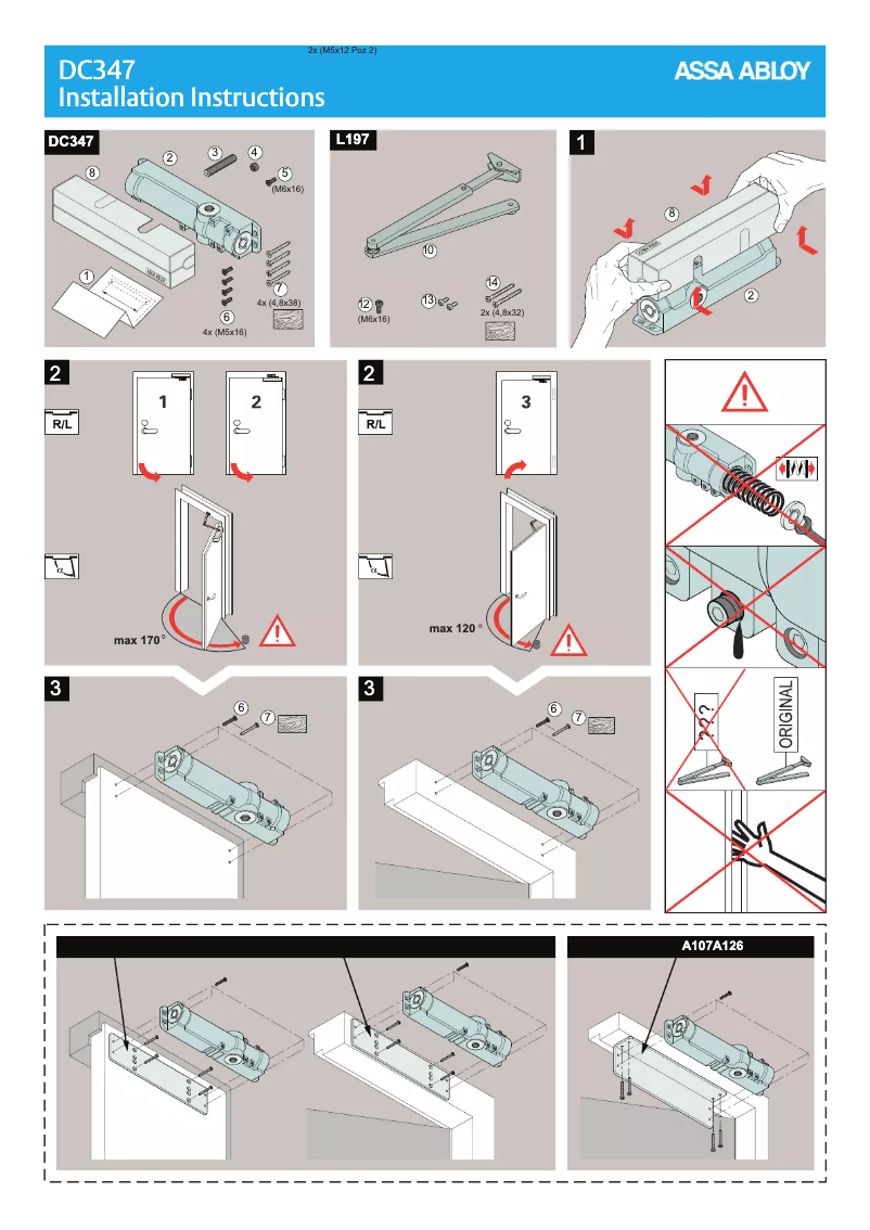 Page n°1 - Manuel utilisateur Assa Abloy DC340