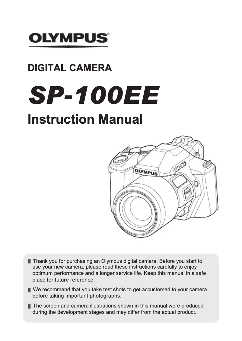 Page 1 de la notice Manuel utilisateur Olympus SP-100EE
