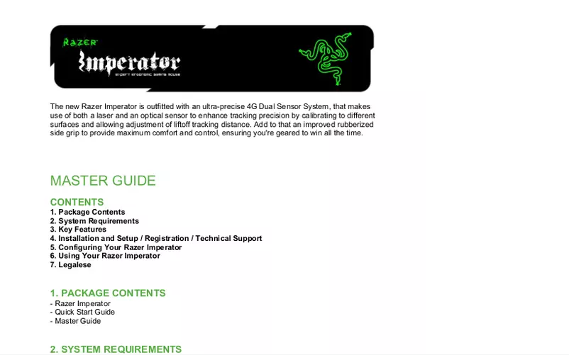 Page 1 de la notice Manuel utilisateur Razer Imperator